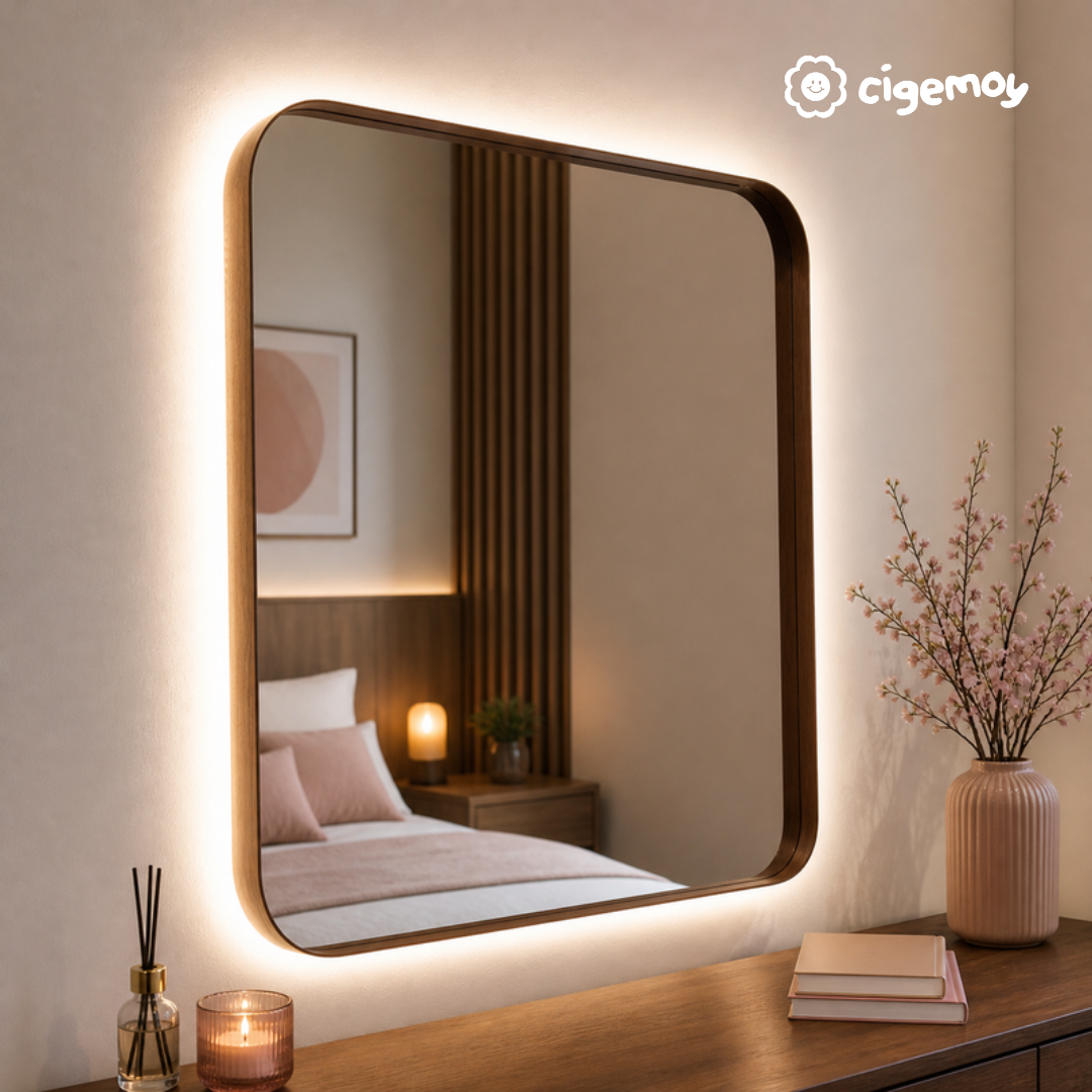 Cermin LED Square Cigemoy
